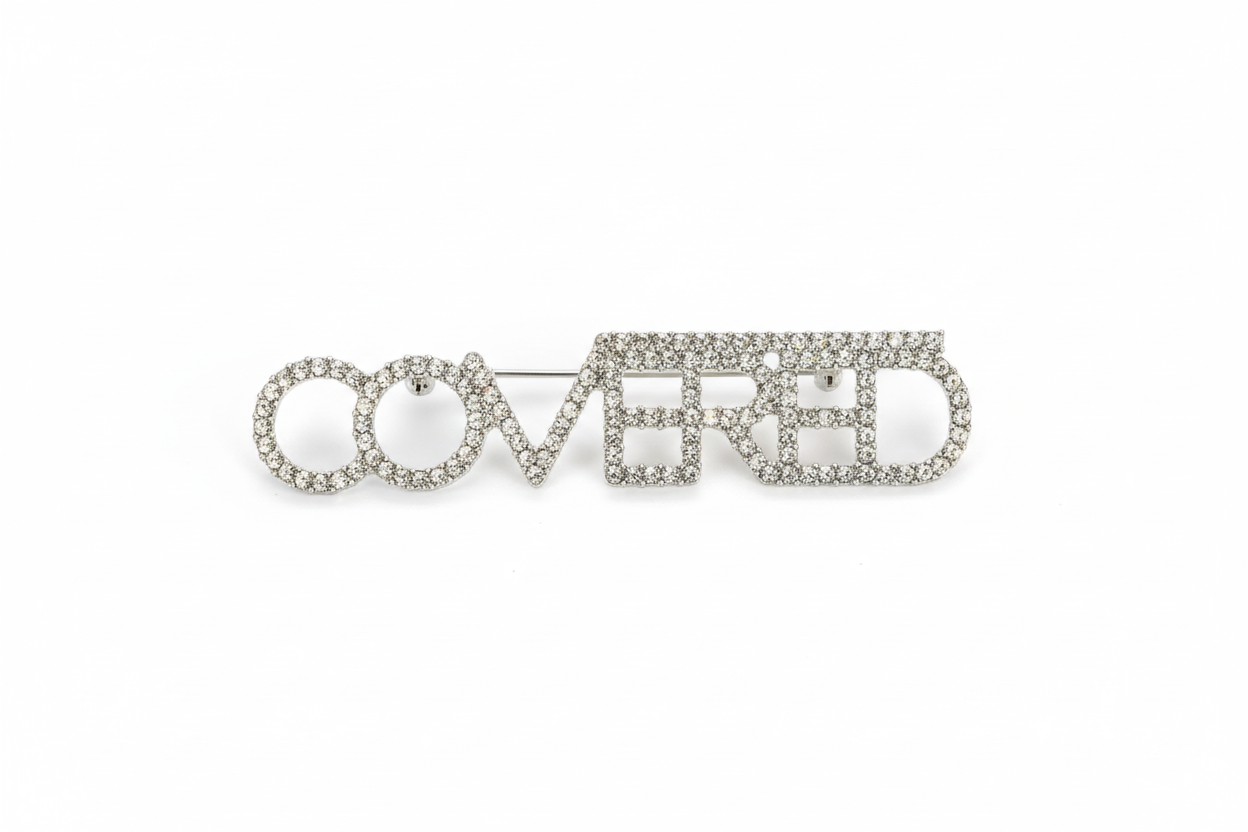 COVERED Rhinestone Brooch - Studio Photo